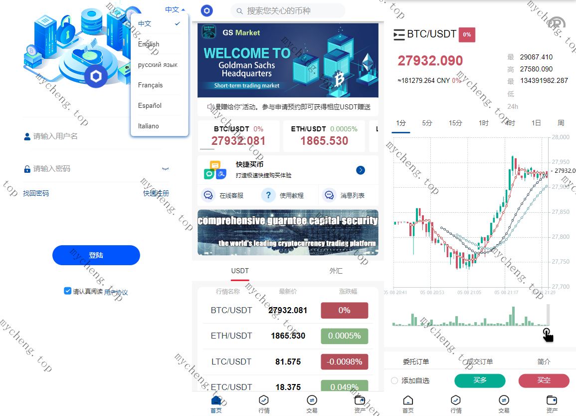 6国语言微盘/2025年新款微交易所微盘系统/外汇期货贵金属虚拟币微盘源码下载