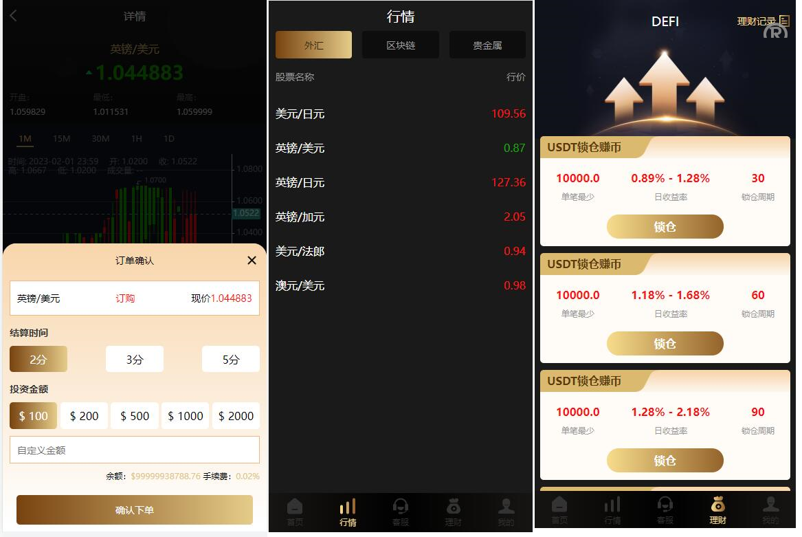 vue期货微盘微交易源码/外汇虚拟币贵金属多語開源/对接实时行情/支持中英越南语