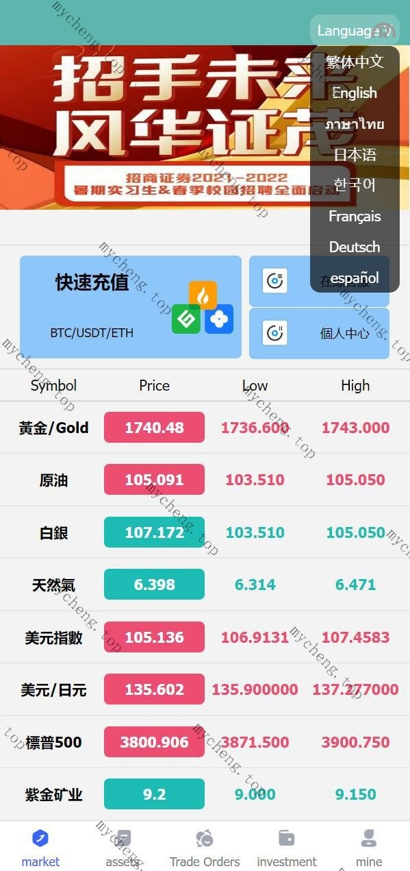 全新UI优化版八国语言微盘系统/外汇微交易系统/投资理财源码